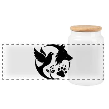 logoprotection animal - Boîte à biscuits avec couvercle en bois - blanc - Devant
