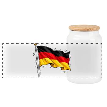 German flag - Panoramic Cookie Jar with Wooden Lid - white - Front