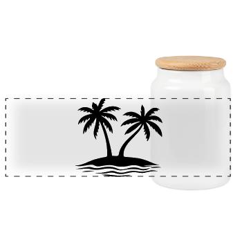 Île de la plage Palm Trees - Boîte à biscuits avec couvercle en bois - blanc - Devant