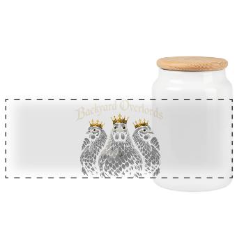 Mathématiques du poulet trop de poulets dans le - Boîte à biscuits avec couvercle en bois - blanc - Devant
