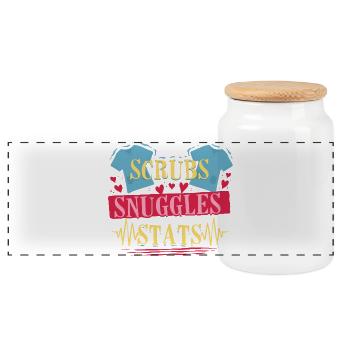 NICU Nurse - Panoramic Cookie Jar with Wooden Lid - white - Front