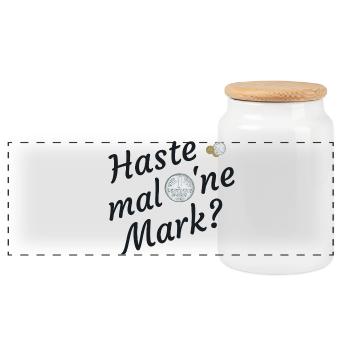 Haste Mal Eine Mark Nostalgie - Panorama Keksdose mit Holzdeckel - Weiß - Vorne