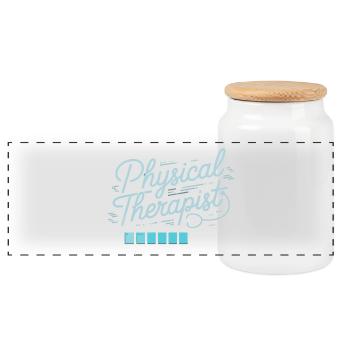 Futur physiothérapeute - Boîte à biscuits avec couvercle en bois - blanc - Devant