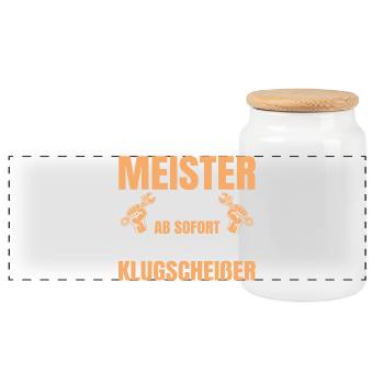 Vehicle Mechatronics Technician Master 2026 - Panoramic Cookie Jar with Wooden Lid - white - Front
