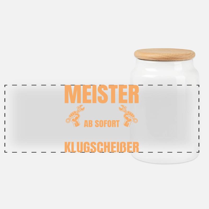 Kfz Mechatroniker Meister 2026 geschafft - Panorama Keksdose mit Holzdeckel - Weiß