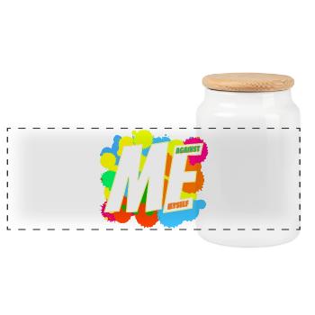 MOI & Moi-même - Boîte à biscuits avec couvercle en bois - blanc - Devant