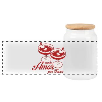 Amour en Verre Par Favor - Boîte à biscuits avec couvercle en bois - blanc - Devant