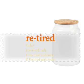 Retirement Pension Definition Retiree Humor Funny - Panoramic Cookie Jar with Wooden Lid - white - Front