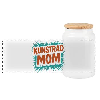 Artistic Cycling, Artistic Cycling, Indoor Cycling, Mom - Panoramic Cookie Jar with Wooden Lid - white - Front