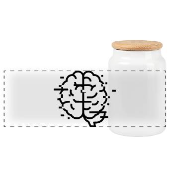 Mal de tête cérébral - Boîte à biscuits avec couvercle en bois - blanc - Devant