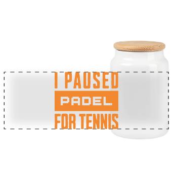 padel_orange - Boîte à biscuits avec couvercle en bois - blanc - Devant