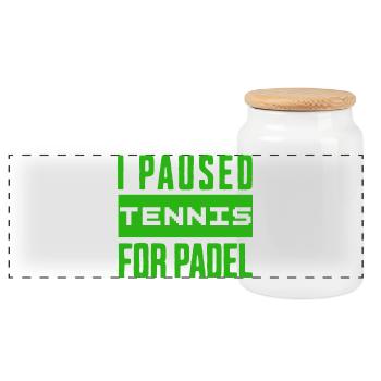 Tennis & Padel T-shirt, or bag for winners - Panoramic Cookie Jar with Wooden Lid - white - Front