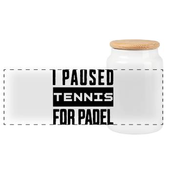 Tennis & Padel Hoodie, Shirt für Fans und Spieler - Panorama Keksdose mit Holzdeckel - Weiß - Vorne