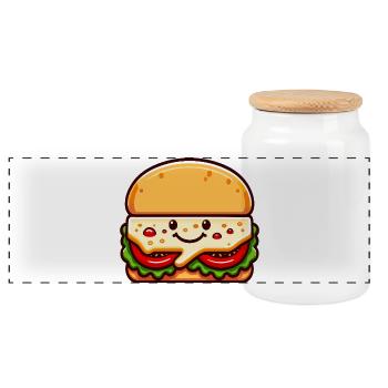 Hawaii hamburgers avec le sourire - Boîte à biscuits avec couvercle en bois - blanc - Devant