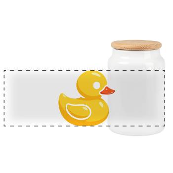 Costume de canard en caoutchouc Canard en caoutchouc Canard en caoutchouc jaune - Boîte à biscuits avec couvercle en bois - blanc - Devant
