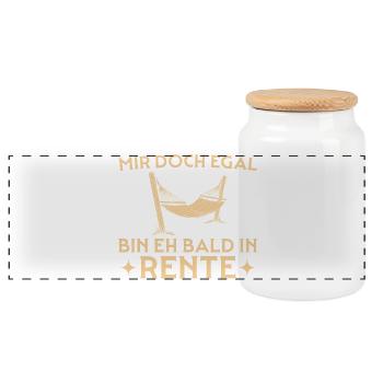 Retraite, je m’en fiche - adieu à la retraite - Boîte à biscuits avec couvercle en bois - blanc - Devant