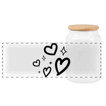 hearts - Boîte à biscuits avec couvercle en bois - blanc - Devant