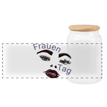 Visage de vampire pour la Journée des Femmes - Boîte à biscuits avec couvercle en bois - blanc - Devant