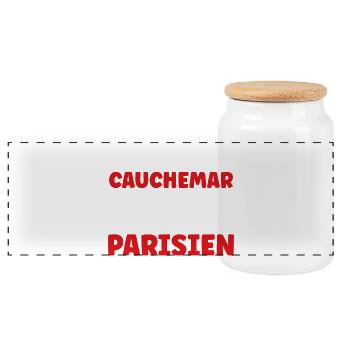 I had a Parisian nightmare - Panoramic Cookie Jar with Wooden Lid - white - Front