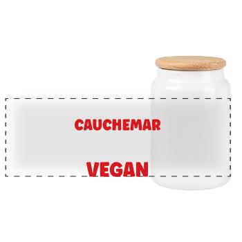 Vegan - Boîte à biscuits avec couvercle en bois - blanc - Devant