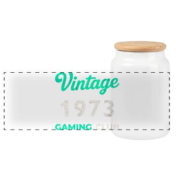 Vintage 1973 – Année de naissance rétro du Gaming Club - Boîte à biscuits avec couvercle en bois - blanc - Devant