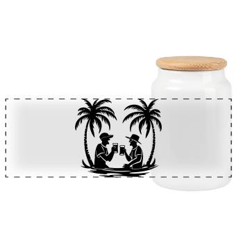 Silhouette des fêtes - Boîte à biscuits avec couvercle en bois - blanc - Devant
