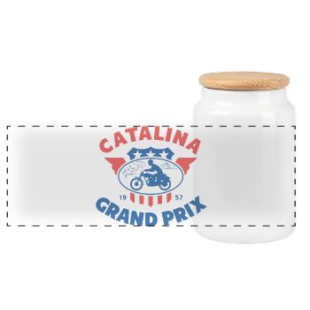 Catalina Grand Prix Vintage Motorcycle - Boîte à biscuits avec couvercle en bois - blanc - Devant