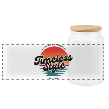 STYLE - Boîte à biscuits avec couvercle en bois - blanc - Devant