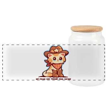 Je ne me sens pas très YEEHAW - Boîte à biscuits avec couvercle en bois - blanc - Devant