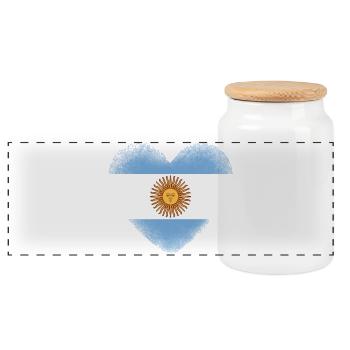 Cœur du drapeau argentin Fierté argentine Art de la fierté - Boîte à biscuits avec couvercle en bois - blanc - Devant