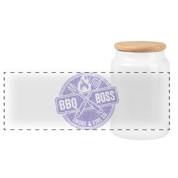 Sweat à capuche barbecue, sac, t-shirt cadeau - Boîte à biscuits avec couvercle en bois - blanc - Devant