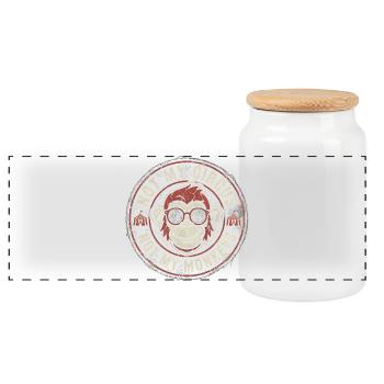 Not my circus, not my monkeys - Panoramic Cookie Jar with Wooden Lid - white - Front