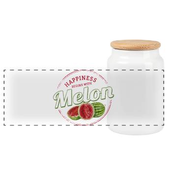 Snack de pastèque Vintage Fruit Retro Melon - Boîte à biscuits avec couvercle en bois - blanc - Devant