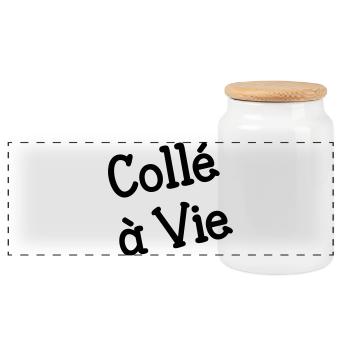 Humour Cancre : Motif Scolaire Collé à Vie Retro - Boîte à biscuits avec couvercle en bois - blanc - Devant