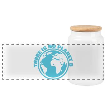 There Is No Planet B Earth Day Climate Tee Art - Panorama Keksdose mit Holzdeckel - Weiß - Vorne