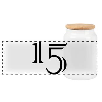15. 15 YEARS. 15th ANNIVERSARY. 15 YEAR ANNIVERSARY. - Panoramic Cookie Jar with Wooden Lid - white - Front