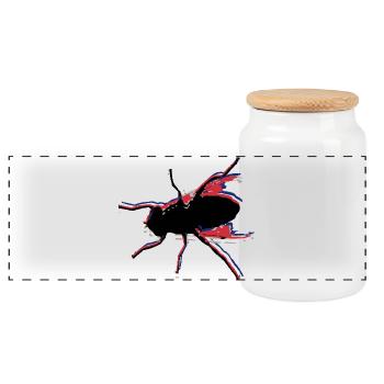 Fly Fishing No. 5 - Panoramic Cookie Jar with Wooden Lid - white - Front