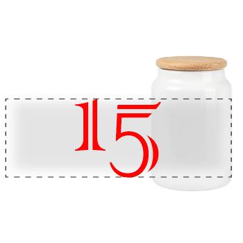 15. 15 ANS. 15e ANNIVERSAIRE. ANNIVERSAIRE 15 ANS. - Boîte à biscuits avec couvercle en bois - blanc - Devant