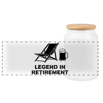 Legend in Retirement Retirement Recliner - Panoramic Cookie Jar with Wooden Lid - white - Front