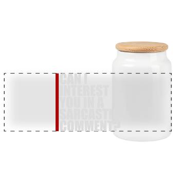 Can I Interest You In A Sarcastic Comment Lustig - Panoramic Cookie Jar with Wooden Lid - white - Front