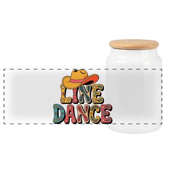 Live Dance Retro - Panoramic Cookie Jar with Wooden Lid - white - Front