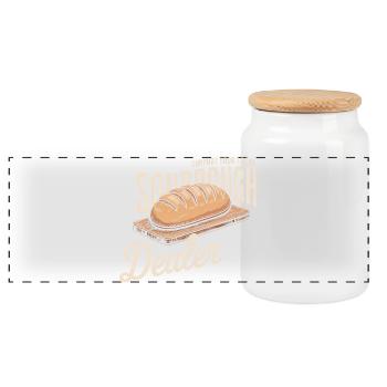 Logo local du marchand au levain - Boîte à biscuits avec couvercle en bois - blanc - Devant