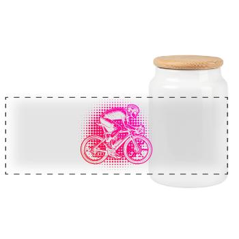 Gift idea for a road bike with road bike - Panoramic Cookie Jar with Wooden Lid - white - Front