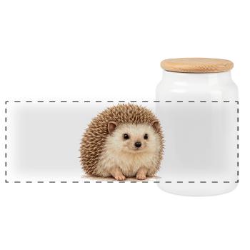 Hérisson câlin héros - Boîte à biscuits avec couvercle en bois - blanc - Devant