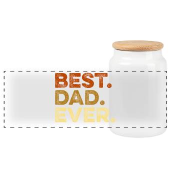 Best Dad Ever Father's Day Funny - Panoramic Cookie Jar with Wooden Lid - white - Front