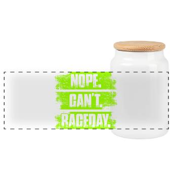 Nope can't raceday Car lover car guy mechanic - Panorama Keksdose mit Holzdeckel - Weiß - Vorne