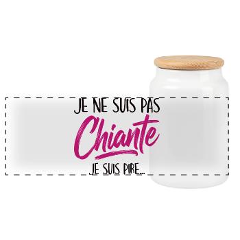 Humour Femme Chiante Râleuse Drôle - Boîte à biscuits avec couvercle en bois - blanc - Devant