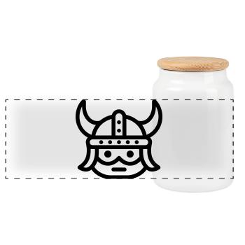 viking - Boîte à biscuits avec couvercle en bois - blanc - Devant