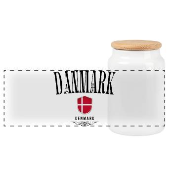 Orgueil danois, drapeau du Danemark - Boîte à biscuits avec couvercle en bois - blanc - Devant