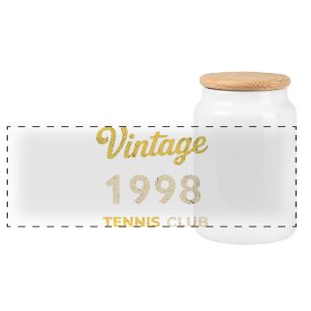 Cadeau d’anniversaire rétro vintage du Tennis Club 1998 - Boîte à biscuits avec couvercle en bois - blanc - Devant